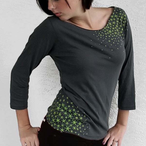 Star Moss Womens Boatneck Shirt by Xenotees