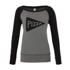 Womens Wide Neck Pizza Sweatshirt by Xenotees