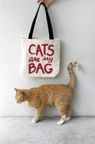 Cats Are My Bag Tote - Red by Xenotees