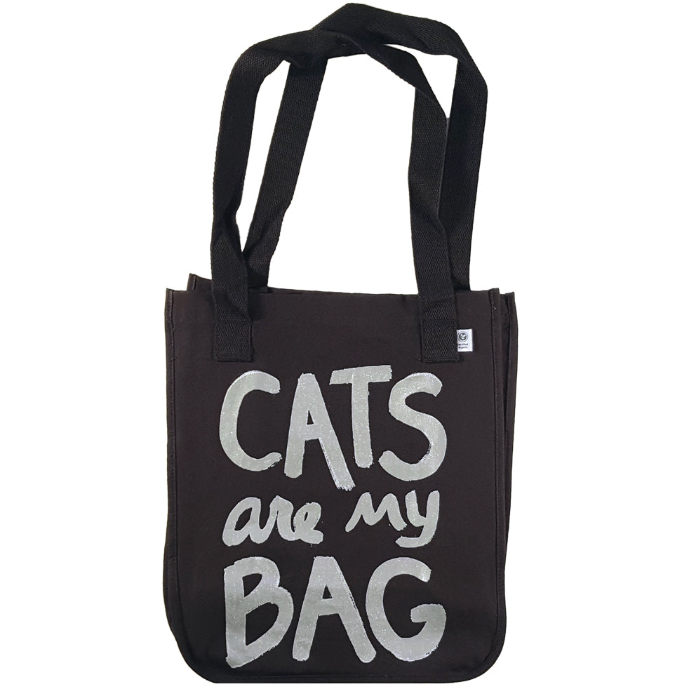 Organic Cats Are My Bag Market Tote - Black by Xenotees