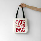 Cats Are My Bag Tote - Red by Xenotees