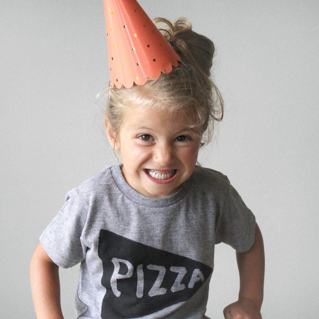 Funny Kids Pizza Graphic T Shirt