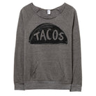 Womens Cozy Off the Shoulder Taco Print Sweatshirt