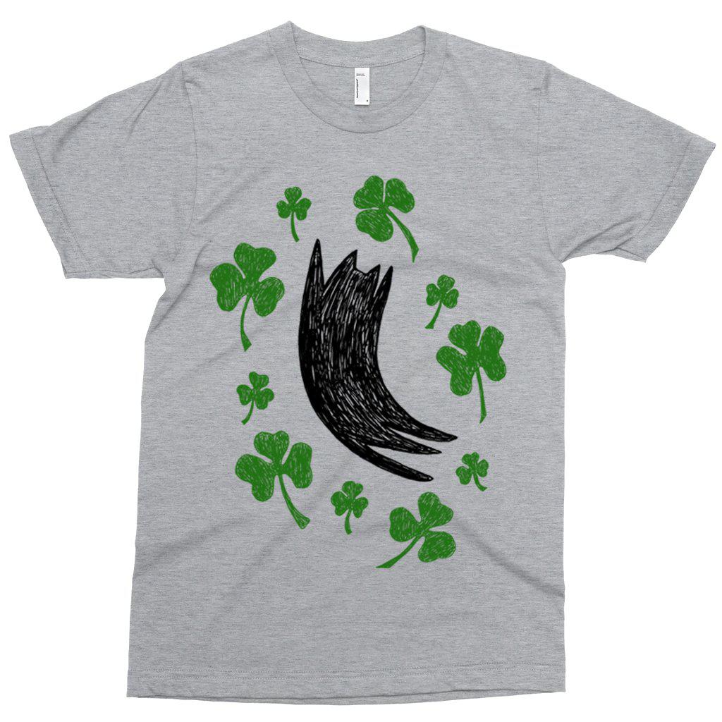 St. Patrick's Day Black Cat Shamrock T-shirt by Xenotees